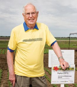 Keith Downey, one of the ‘fathers of canola’, led a station on the history of canola.
