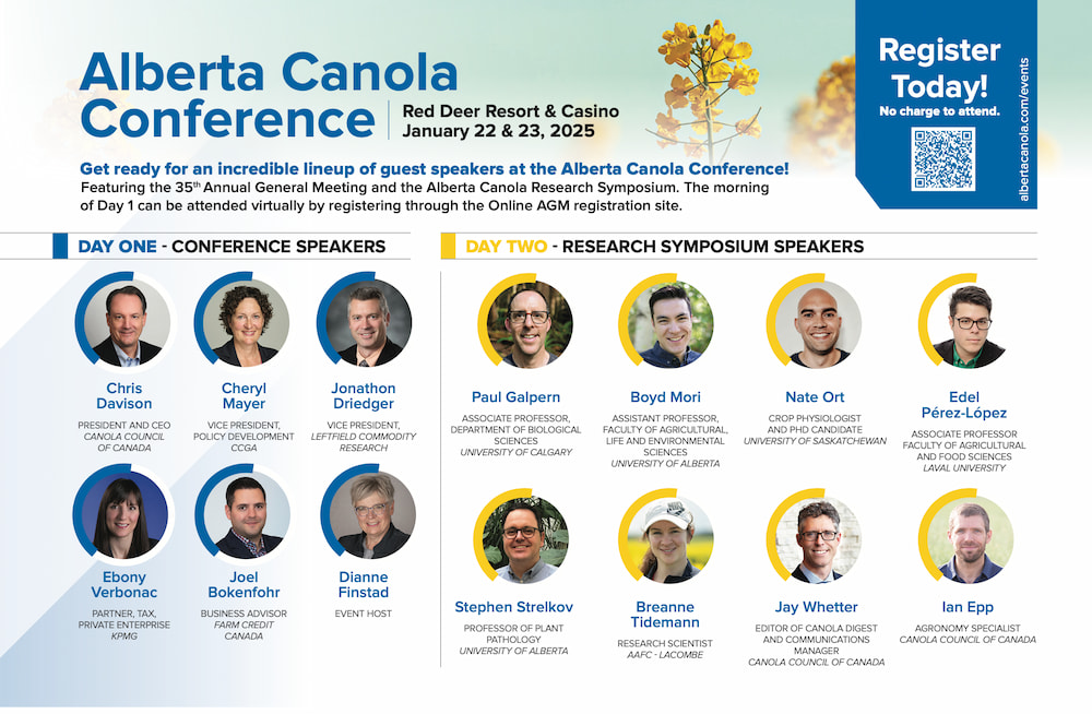 For an accessible version of this alberta canola conference ad, please reach out to Jay Whetter.